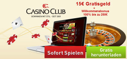 Casino Club Bonus 15€ ohne Einzahlung